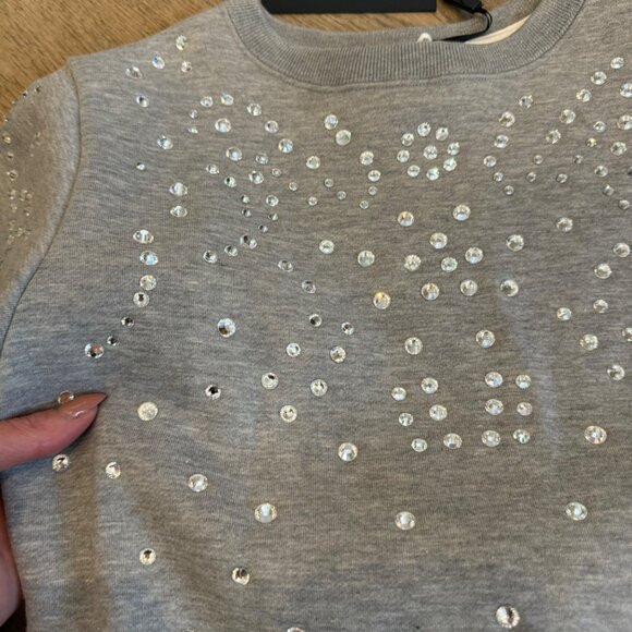 Cynthia Rowley Kid Rhinestone Jogger & Sweatshirt Set Heather Grey 7-8 - Picture 10 of 11